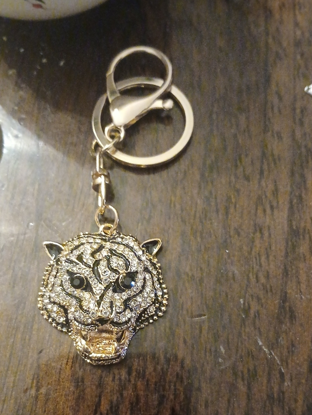 Gold Tiger Head Keychain Charm - Fashion Women Accessories